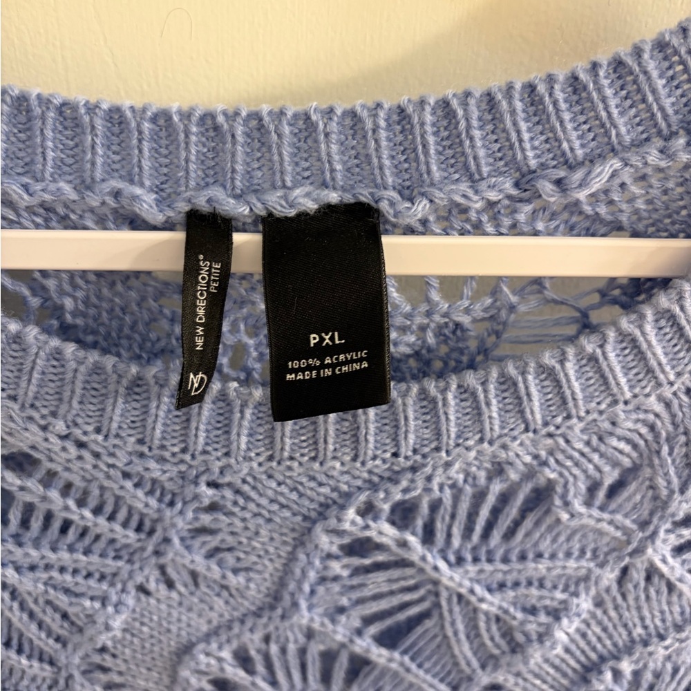 New Directions Light Blue Knit Sweater - Picture 3 of 3